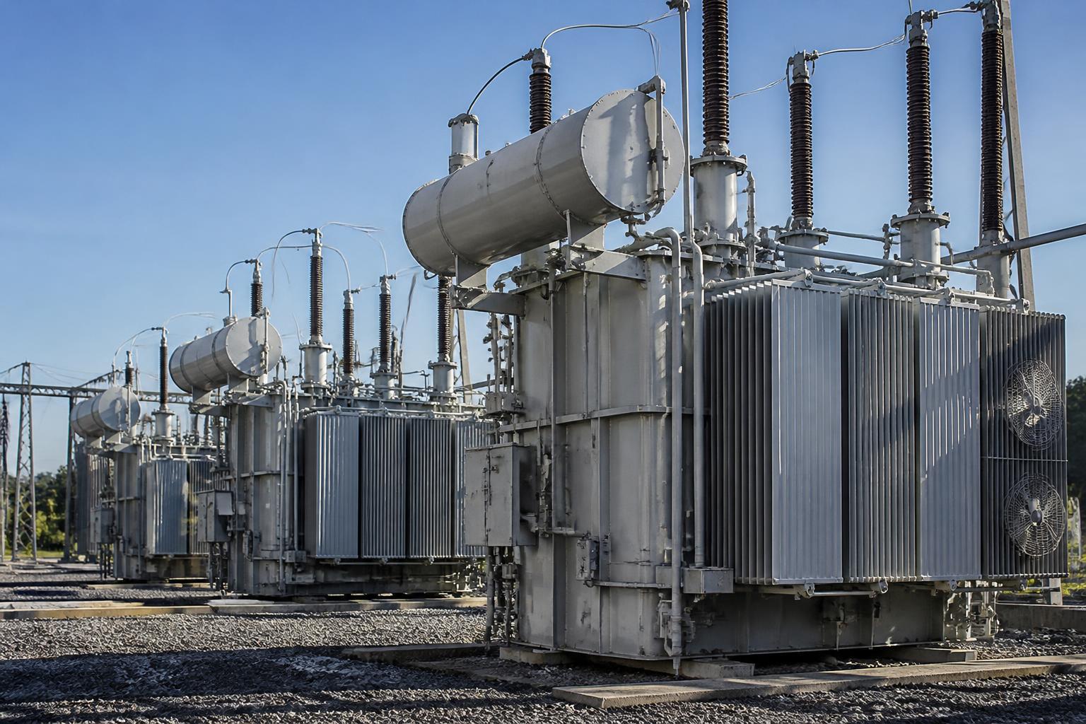 Transformadores elétricos industriais de grande porte