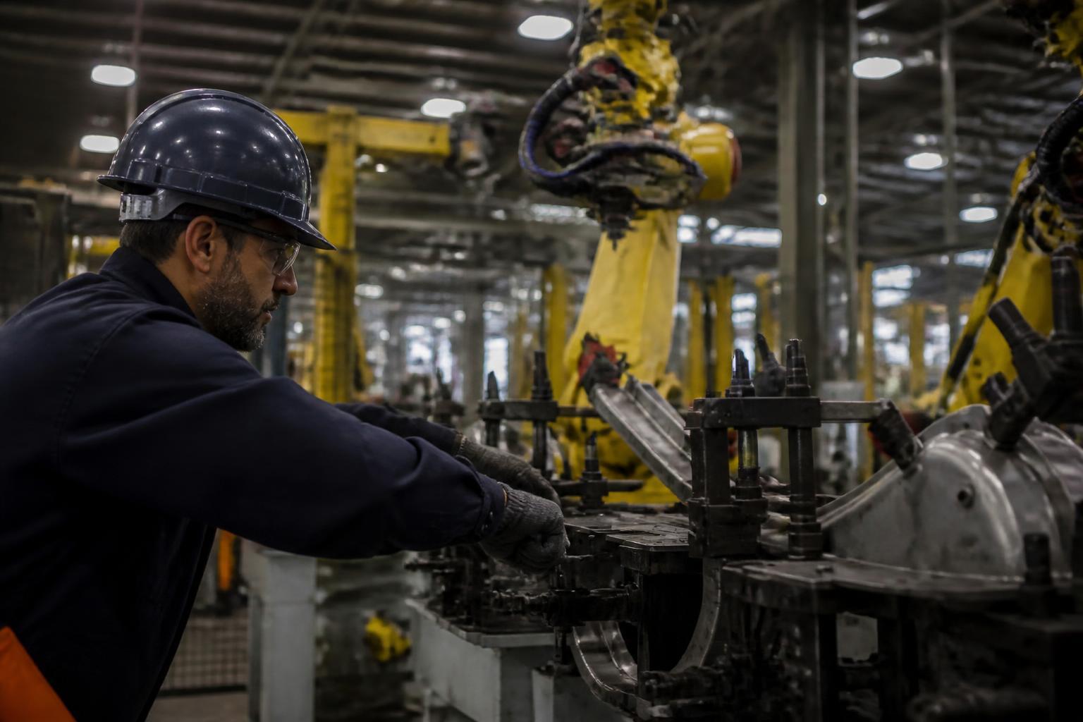 Fábrica industrial e linha de produção
