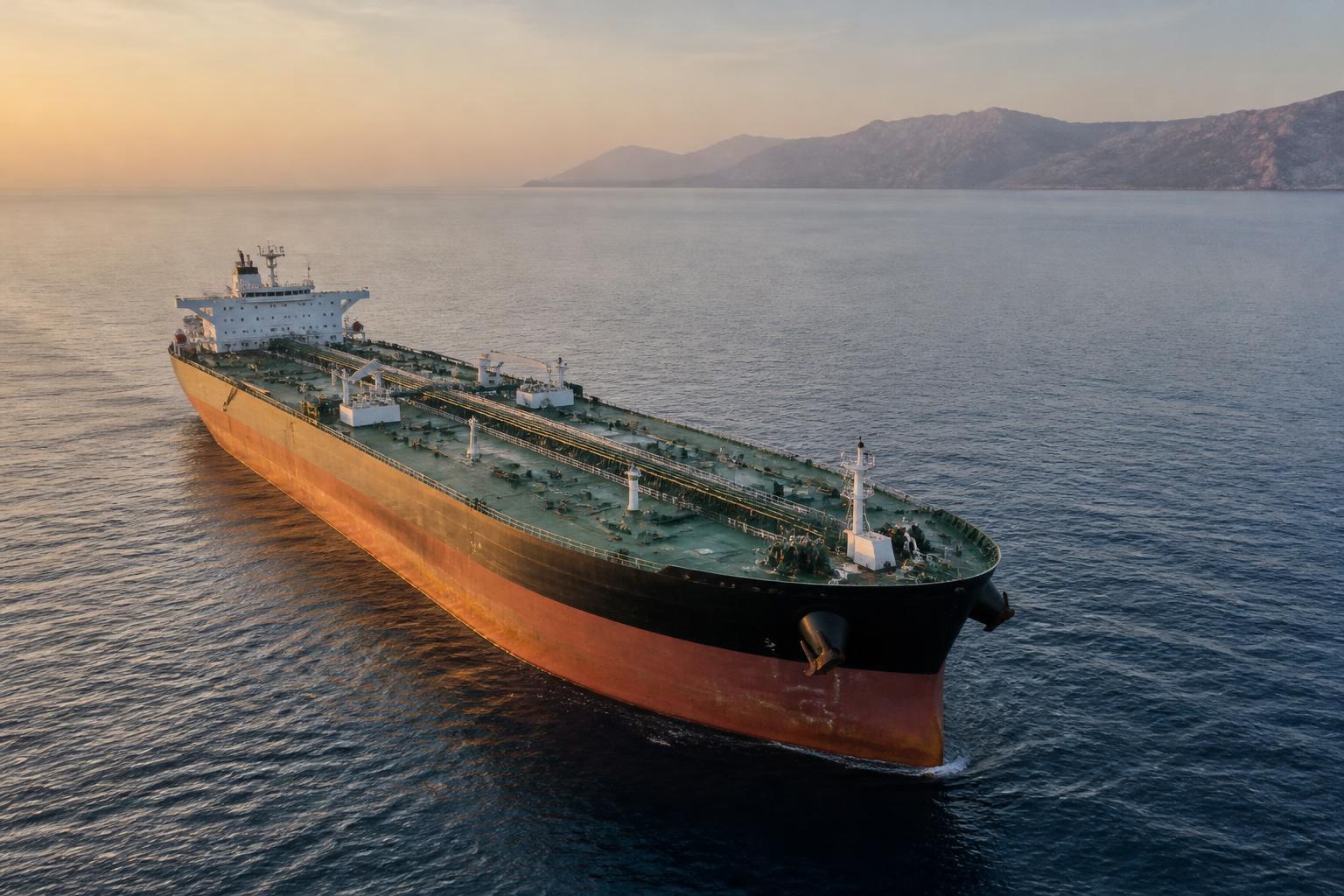 Navio petroleiro navegando em alto mar
