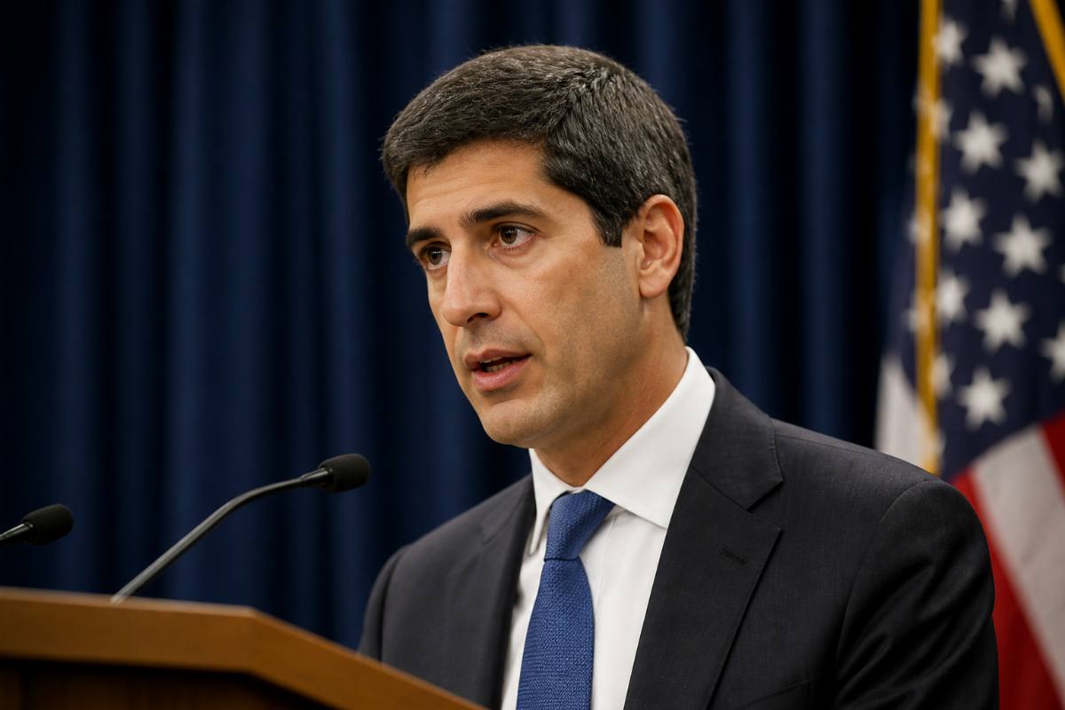 Kevin Warsh durante pronunciamento sobre taxa de juros do Federal Reserve