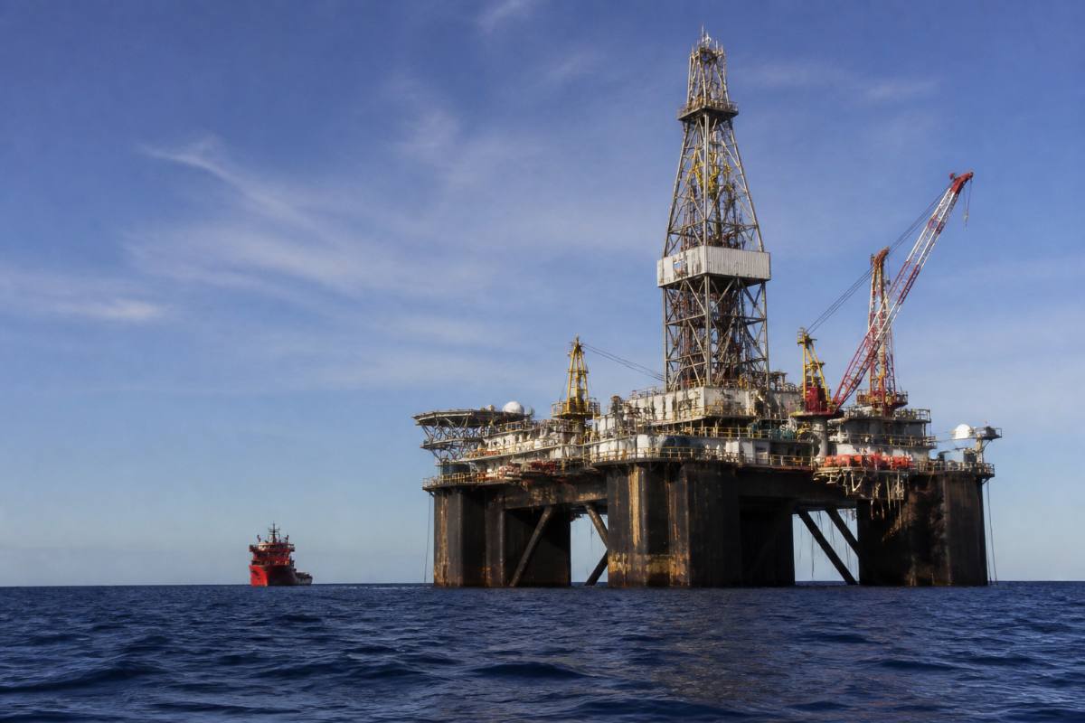 Plataforma offshore de exploração de petróleo da Petrobras