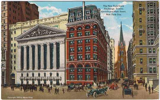 Fachada da Bolsa de Valores de Nova York em Wall Street